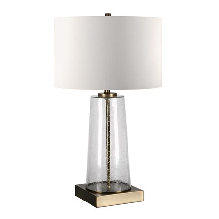 Hudson & Canal Henn, Hart  Dax Tapered Seeded Glass Table Lamp with Brass Accents TL0207